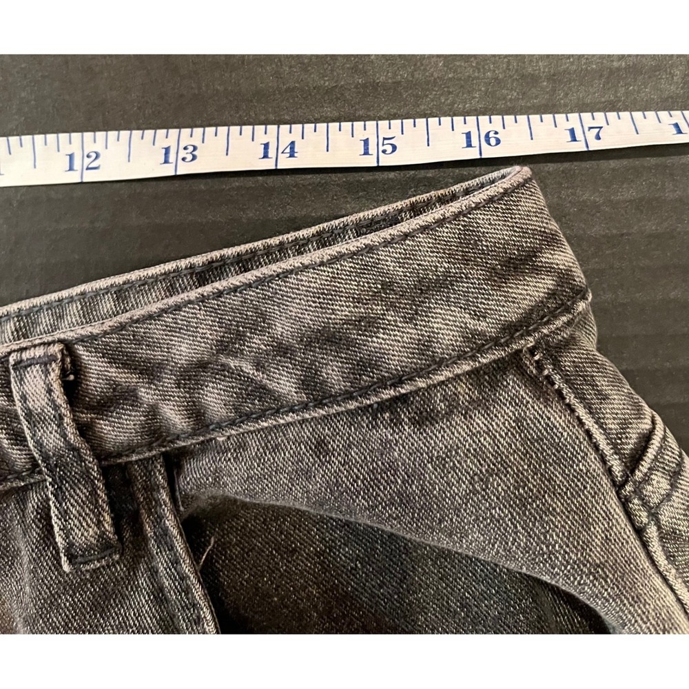 Pretty Little Thing Washed Black Denim Wide Leg Boyfriend Fit Cargo Jeans Sz 10 - Picture 7 of 16